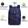 image:imageHigh Sierra Freewheel Pro Wheeled Laptop Backpack Bookbag for Travel or Work with Rotating Handle and Padded Laptop Sleeve True Navy