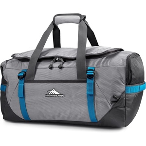 image:imageHigh Sierra Fairlead Convertible Duffel Bag Lightweight and Durable Weekender Duffel easily converts into backpack 64L Capacity Steel GrayMercuryBlueSteel Grey Mercury
