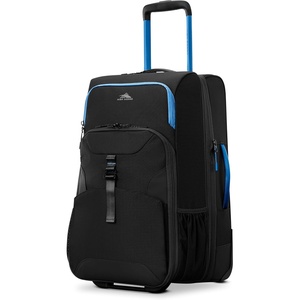 image:imageHigh Sierra HiLife 31Inch Large Wheeled Duffle  Features Smooth Rolling Wheels WetPak Pockets StackIt Strap Adjustable Handle Fleece Pocket Padded Laptop Sleeve Expandable  GreenYellowBlackBlue