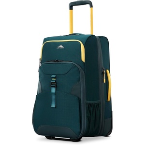 image:imageHigh Sierra HiLife 31Inch Large Wheeled Duffle  Features Smooth Rolling Wheels WetPak Pockets StackIt Strap Adjustable Handle Fleece Pocket Padded Laptop Sleeve Expandable  GreenYellowGreenYellow