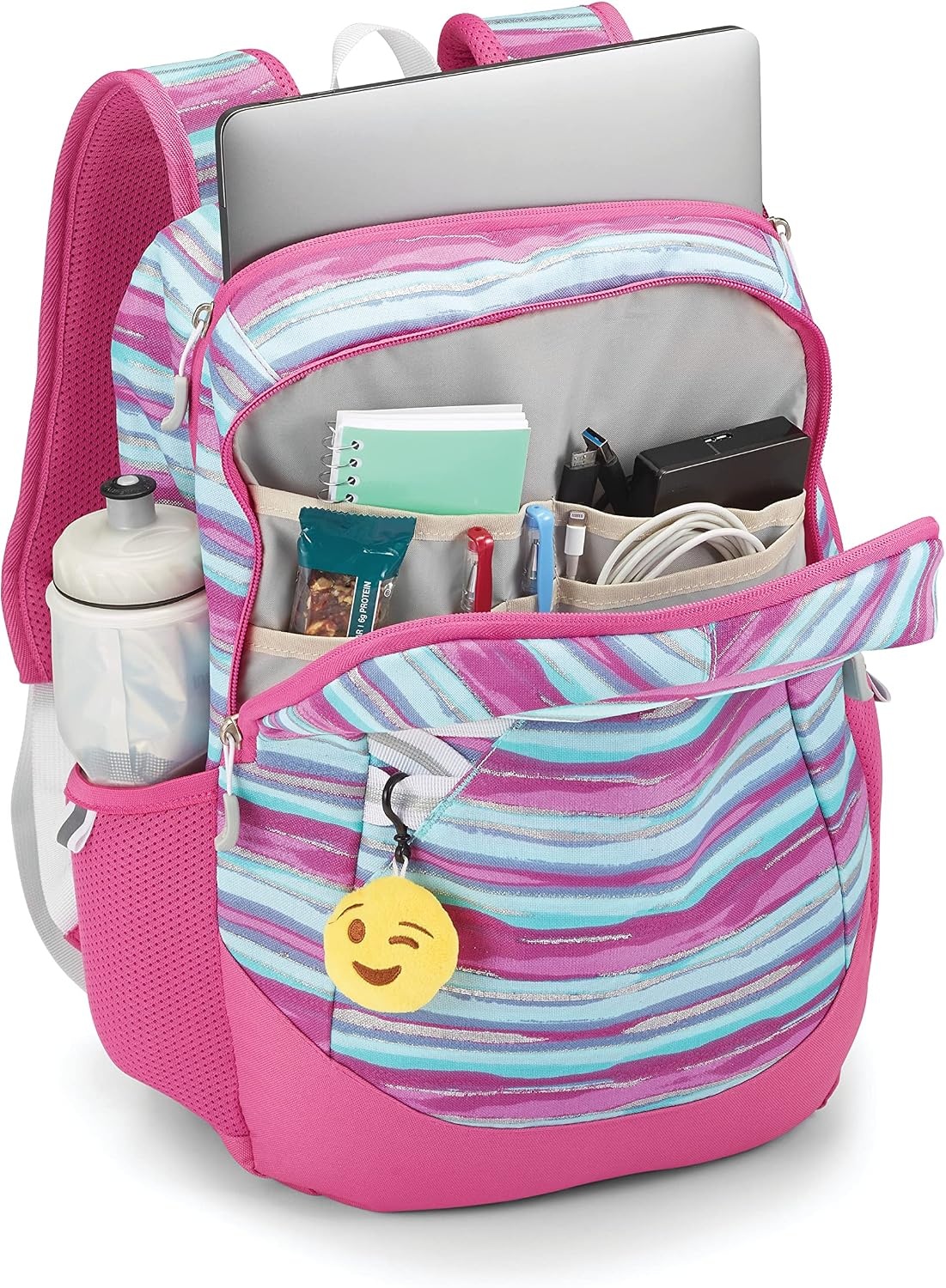 image:imageHigh Sierra Essential Backpack Laptop Bookbag for Travel Work or School Space One SizeWatercolor Stripes
