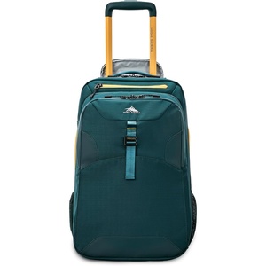 image:imageHigh Sierra HiLife 3in1 Convertible Wheeled Backpack  Features Removable Daypack StackIt Strap Adjustable Handle Fleeced Pocket For Scratch Protection Dual Water Bottle Pockets  GreenYellowGreenYellow