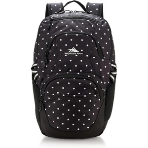 image:imageHigh Sierra Swoop Backpack Travel or Work Bookbag with tablet sleeve One Size FLORALSOFT PINKPolka DotsBlack